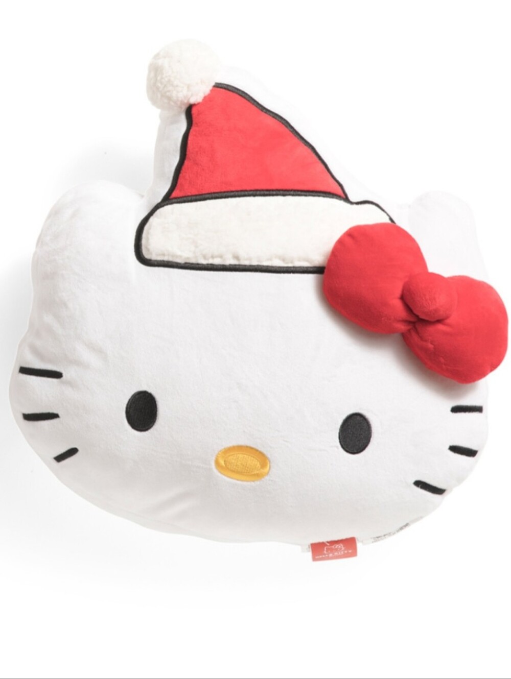 NWT Hello Kitty Plush Face Pillow in White with Red Bow and Hat